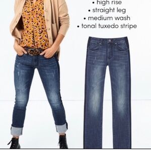 Cabi Tuxedo High Straight Leg Jeans Size 6 NWOT